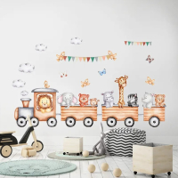 Muursticker voor kinderkamer Dieren in de trein